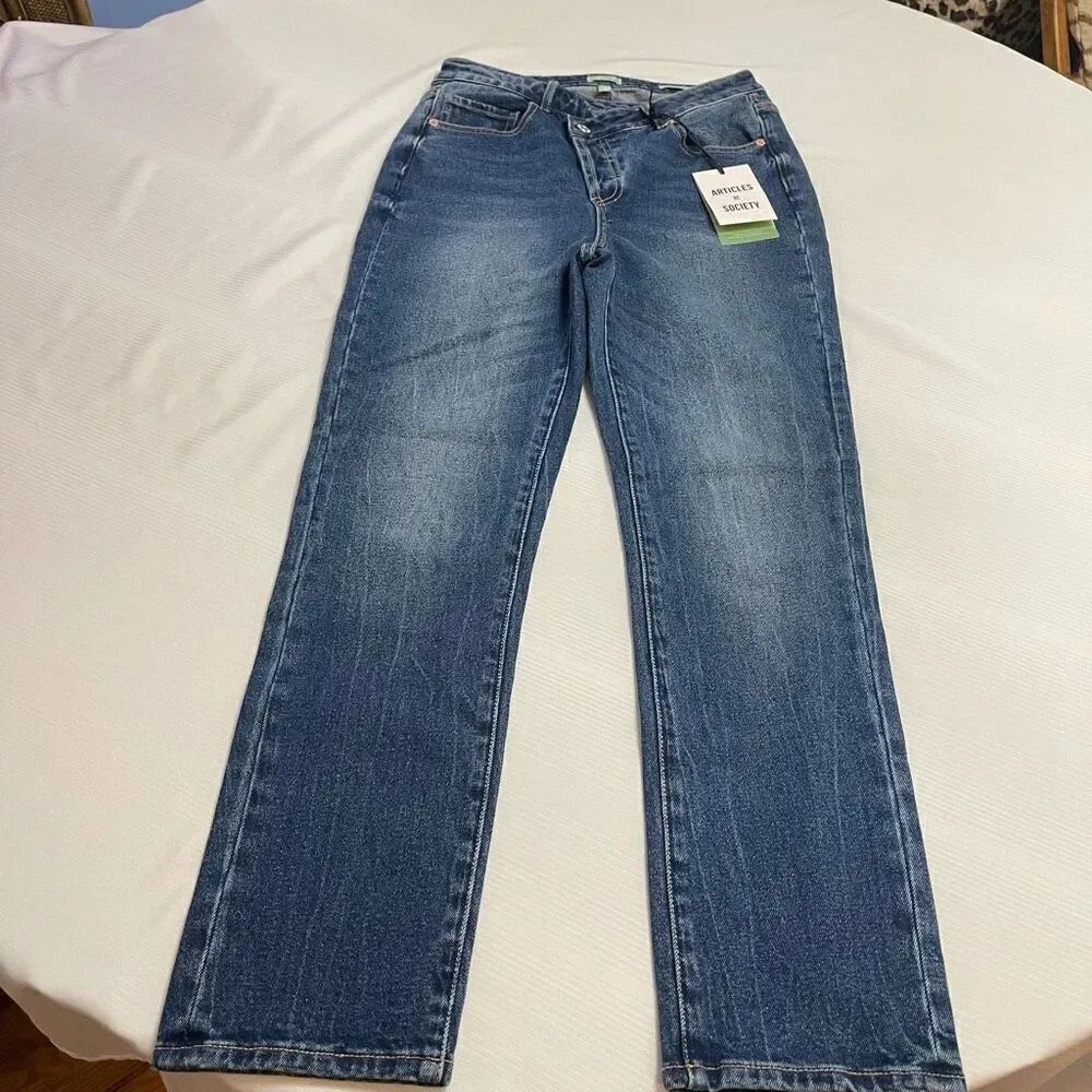 Articles Of Society She Runs With Wolves Marcella Cross Over Denim Jeans Sz 2/26